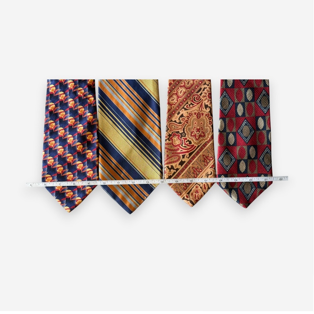4 Piece Vintage Silk Tie Bundle Barcelino Tom James Saks - Picture 6 of 8